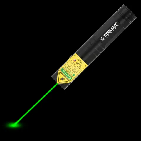 Puntero láser verde compacto recargable G2 Pro con el haz láser visible en la oscuridad