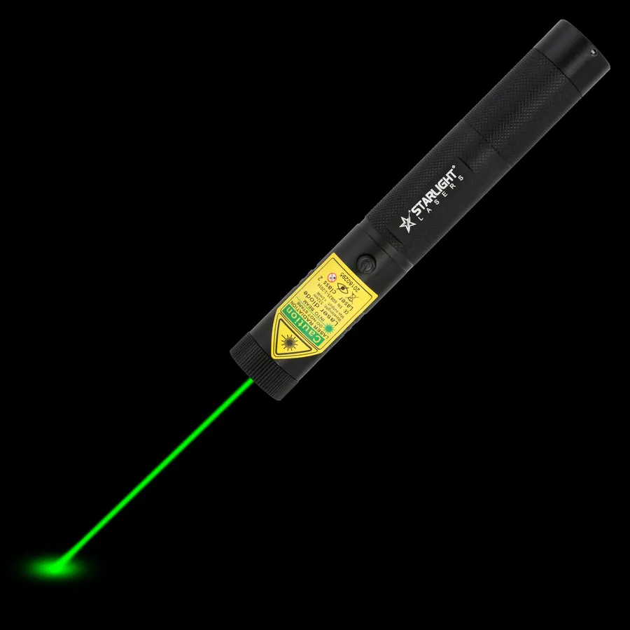 Puntero láser verde recargable G3 Pro con el haz láser visible en la oscuridad