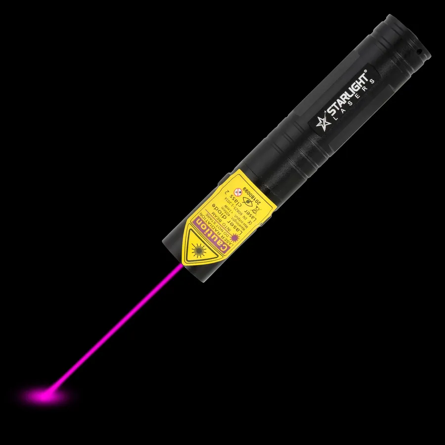 Puntero láser violeta compacto recargable V2 Pro con el haz láser visible en la oscuridad